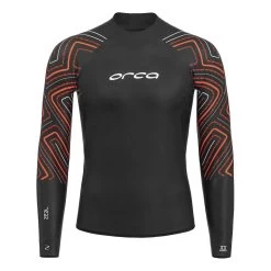 Orca Zeal Top Open Water Langarm-Neoprenshirt Schwarz/orange/grau