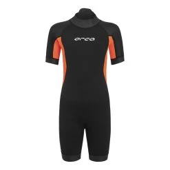 Orca Vitalis Squad Shorty Open Water Kinder Kurzarm-Neoprenanzug Schwarz/orange